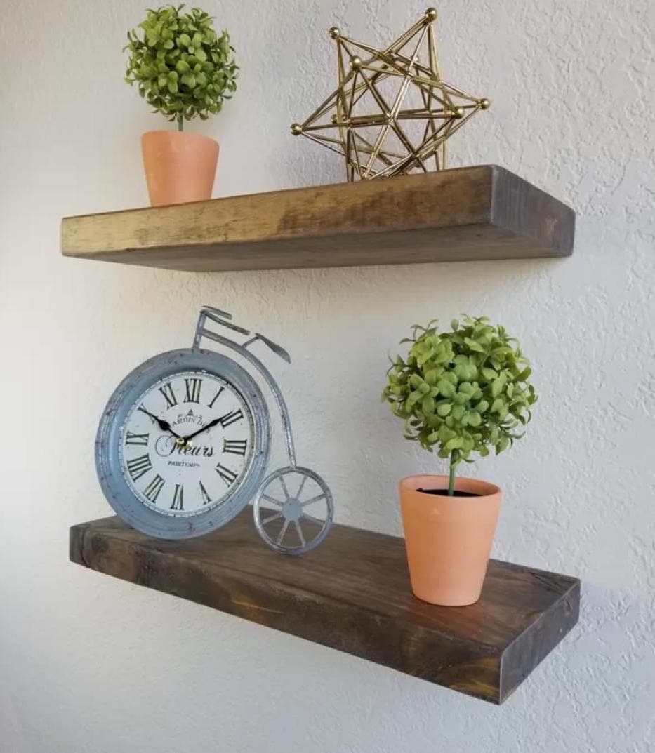 Two Rustic Distressed Floating Shelves Modern Shelves Picture Frame Shelves Floating Shelves Housewarming Popular Gift Trending