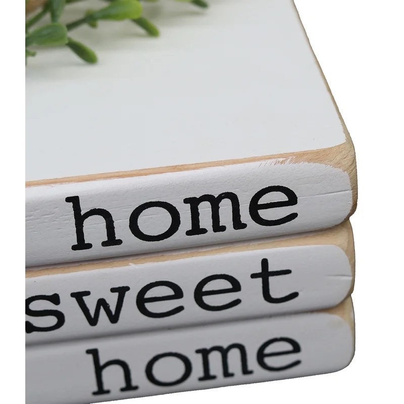 Farmhouse wood book stack, stacked books, rustic book stack, books with name, personalize gift, decorative book best seller house warming