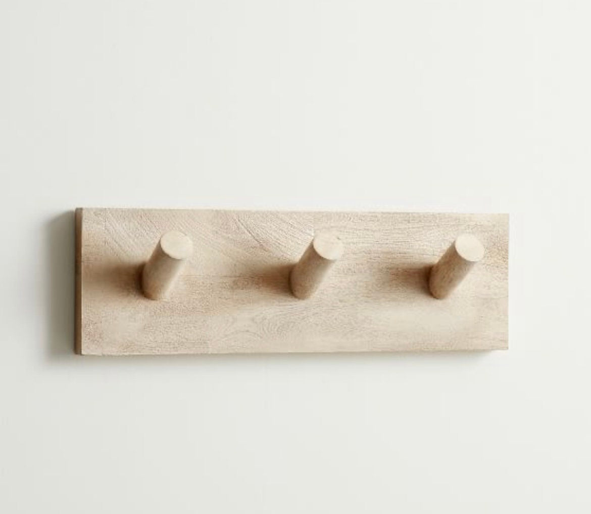 Wood Peg Rail Row of Hooks Modern Coat Rack Scandinavian Peg Rail Coat Shelf Rustic Farmhouse