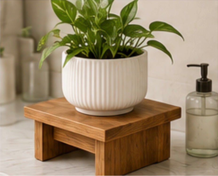 Wooden Plant Riser Stand | Handmade Solid Wood Pedestal | Modern Plant Stand | Small Plant Display | Home Decor | Housewarming Gift