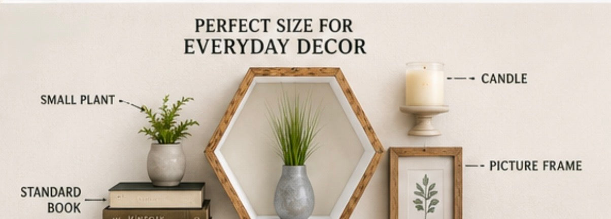 Hexagon Floating Wall Shelves Set of 3 | Handmade Honeycomb Shelves | Rustic Wood Wall Decor | Modern Farmhouse Display Shelves | Nursery