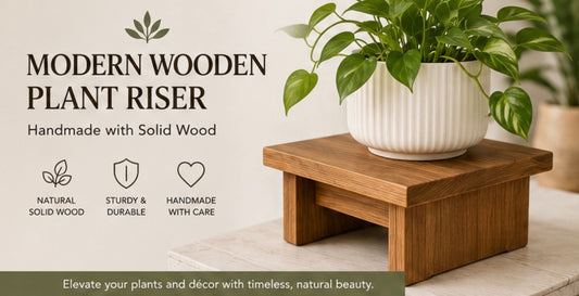 Wooden Plant Riser Stand | Handmade Solid Wood Pedestal | Modern Plant Stand | Small Plant Display | Home Decor | Housewarming Gift