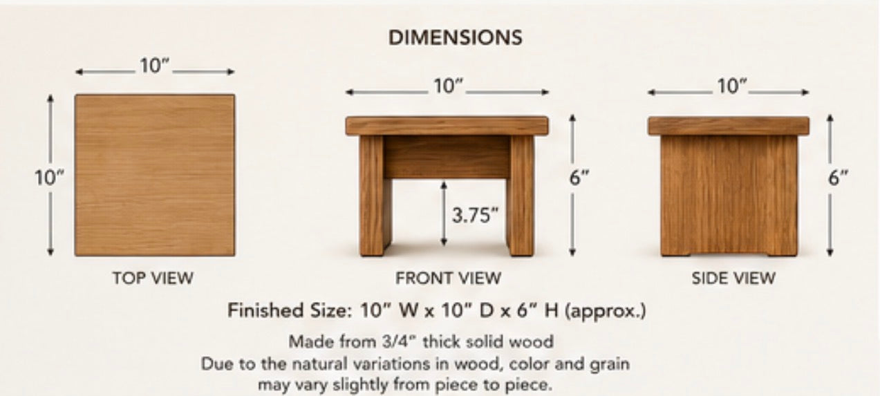 Wooden Plant Riser Stand | Handmade Solid Wood Pedestal | Modern Plant Stand | Small Plant Display | Home Decor | Housewarming Gift