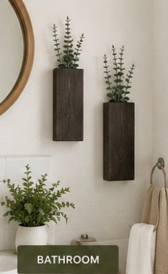 The Wall Pocket Duo — a handmade pair of wooden wall planters designed to bring greenery, texture, and warmth to your walls.