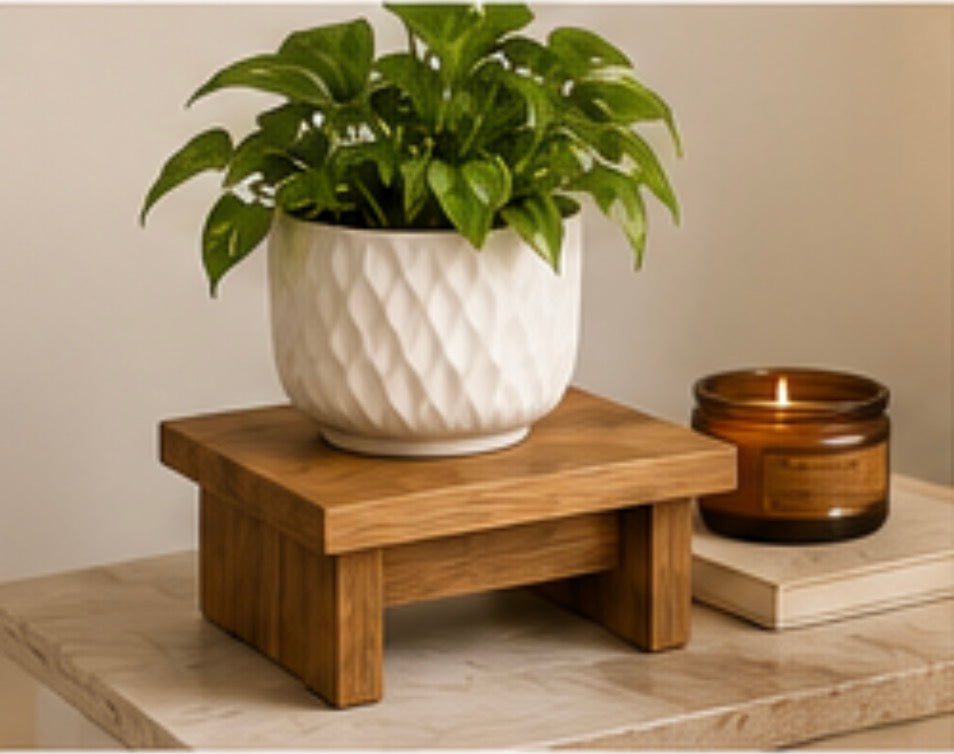 Wooden Plant Riser Stand | Handmade Solid Wood Pedestal | Modern Plant Stand | Small Plant Display | Home Decor | Housewarming Gift