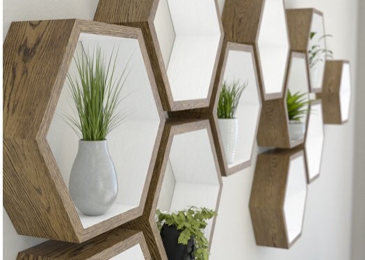 Honeycomb Hexagonal  Shelves Set of 3 Hexagon Shelving Unit Hexagon Shelves Honeycomb Shelving Honeycomb Shelves Popular Trending Gift