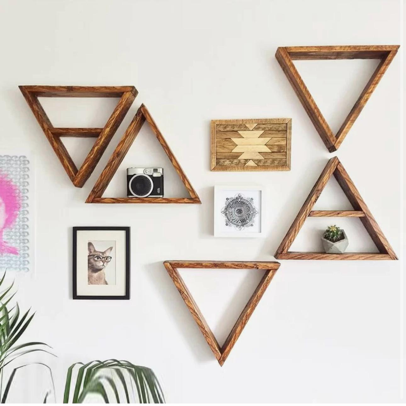 Triangle Floating Shelves Modern Shelves Picture Frame Shelves Floating Shelves Housewarming Popular Gift Trending