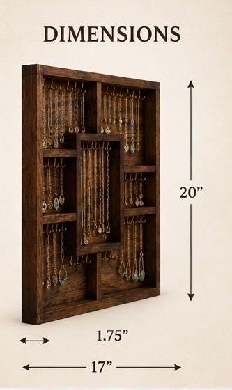 Jewelry Organizer Stand | Wooden Bracelet & Ring Holder | Minimal Vanity Display | Earrings Holder Rack | Handmade in Canada