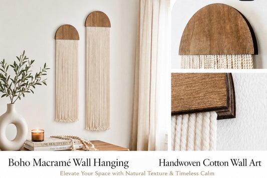 Boho Macramé Wall Hanging | Handmade Cotton Wall Art | Modern Boho Decor | Minimalist Fiber Art | Scandinavian Home Decor | Nursery Wall