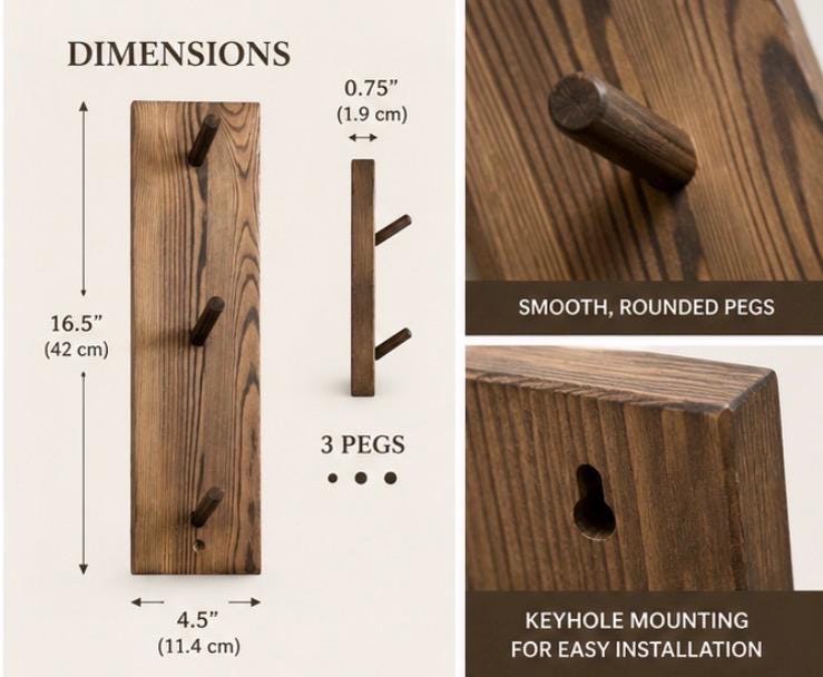 Rustic Mug Tree | Handmade Wooden Mug Holder | Farmhouse Coffee Bar Organizer | Countertop Coffee Cup Rack | Coffee Station Decor | Wood