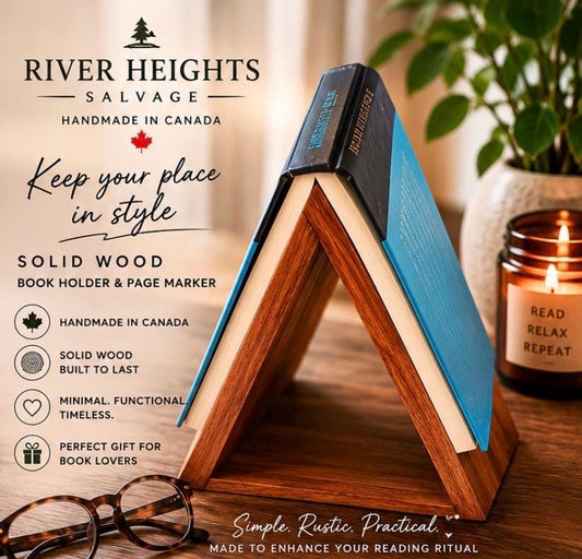 The Book Nook™ – Solid Wood Bedside Book Holder | Triangle Book Valet | Solid Wood Nightstand Book Holder