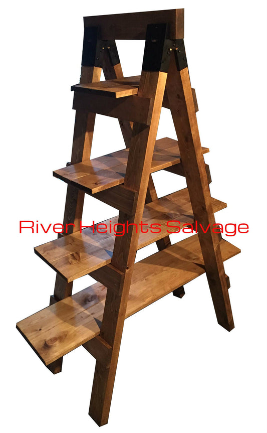 Ladder Bookcase Bookshelf Ladder Bookshelf Rustic Handmade Wooden Tiered Ladder Shelf Trending Gift Farm Decor Popular Shelving Unit