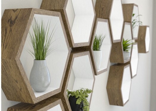 Honeycomb Hexagonal  Shelves Set of 3 Hexagon Shelving Unit Hexagon Shelves Honeycomb Shelving Honeycomb Shelves Popular Trending Gift