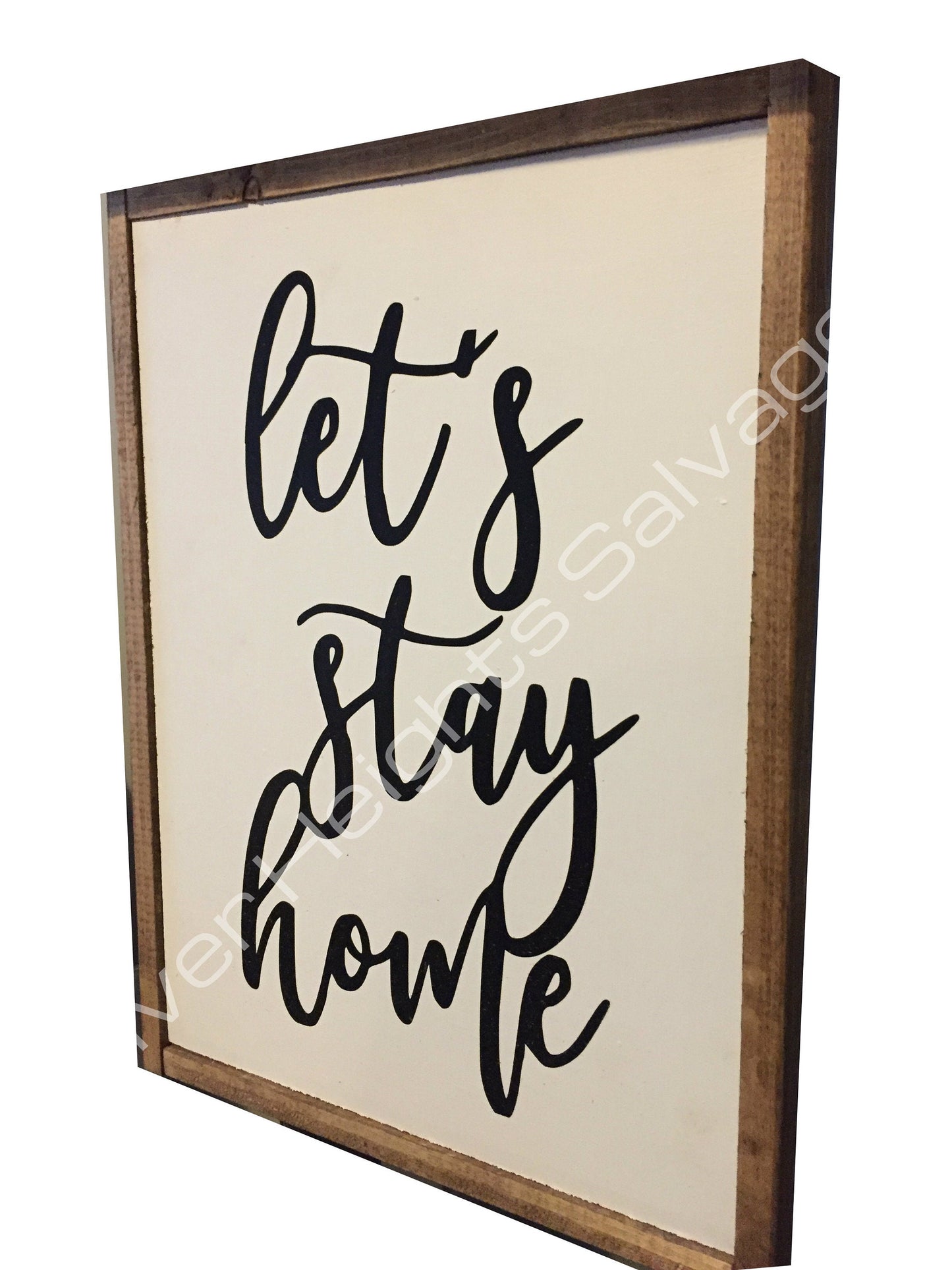 Let’s Stay Home Reclaimed Wood Sign Bedroom Rustic Sign Wall Decor New Home Gift Inspirational  Quote Modern Home Decor Sayings Trending