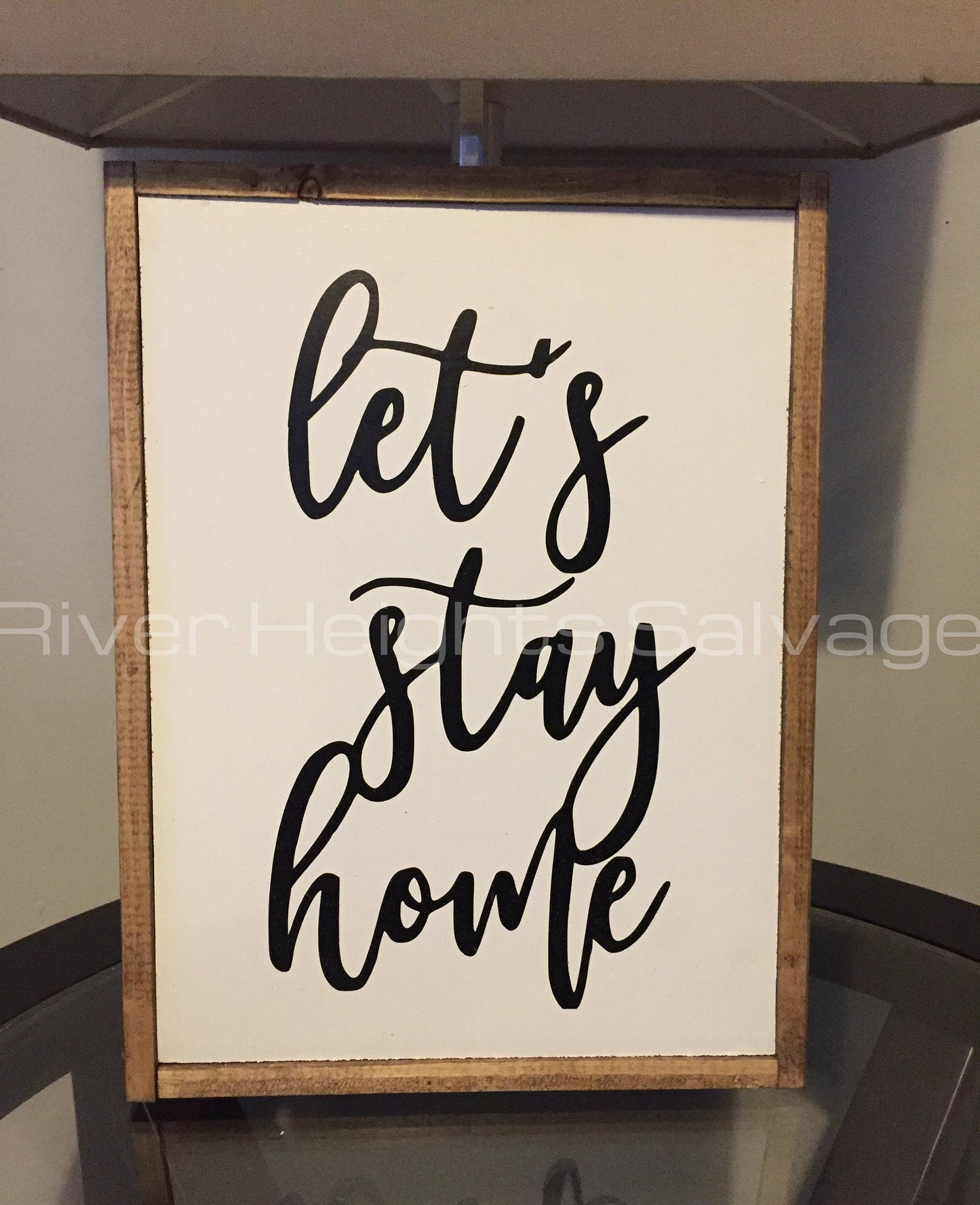 Let’s Stay Home Reclaimed Wood Sign Bedroom Rustic Sign Wall Decor New Home Gift Inspirational  Quote Modern Home Decor Sayings Trending